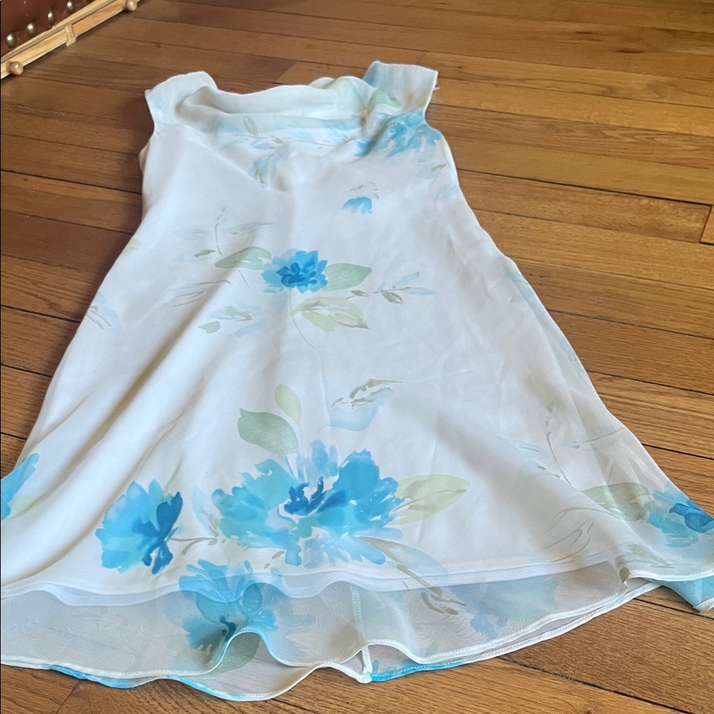 Wishes Wishes Wishes Floral Blue and White Dress